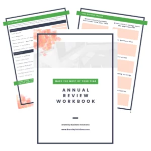 previews of pages of the Annual review workbook